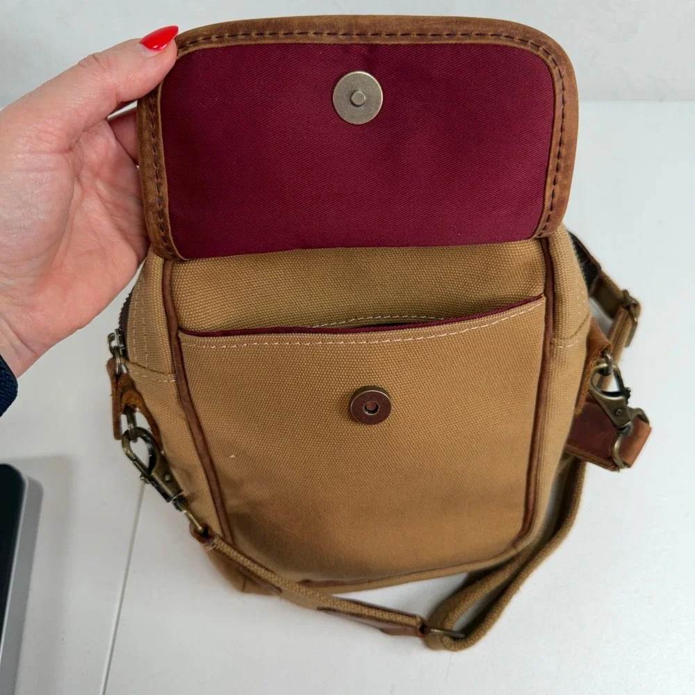 Melvill & Moon Katunda Shoulder Bag Tan Canvas Leather Safari Crossbody Heritage
